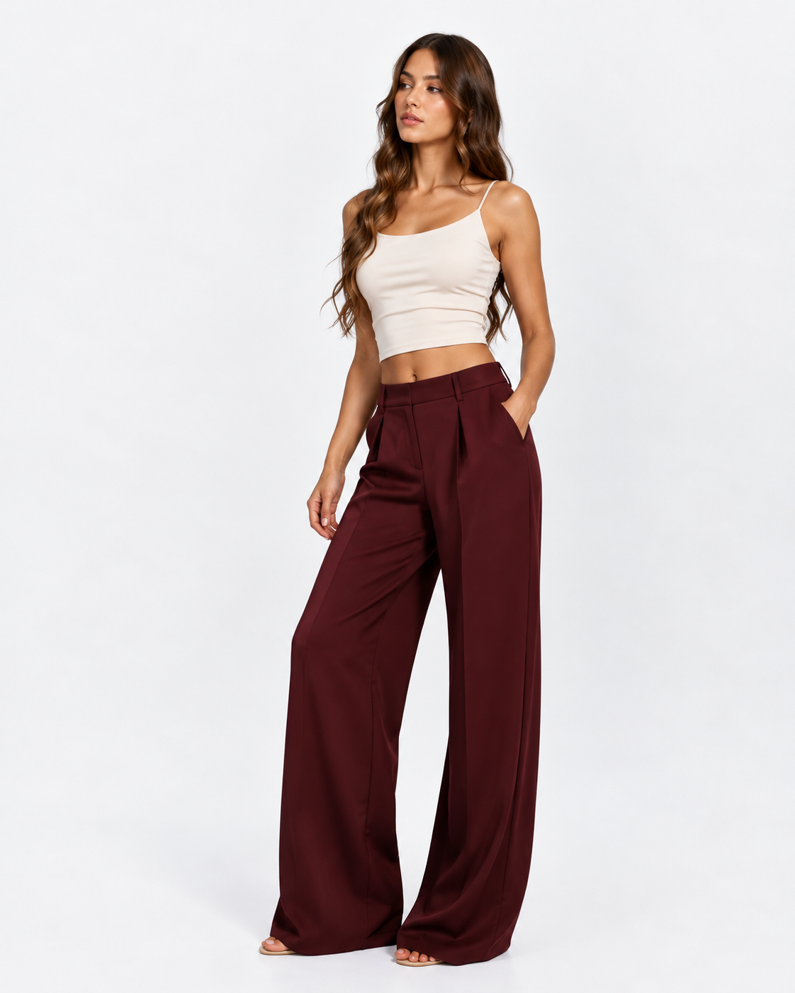 Women's High-Waisted Wide-Leg Trousers