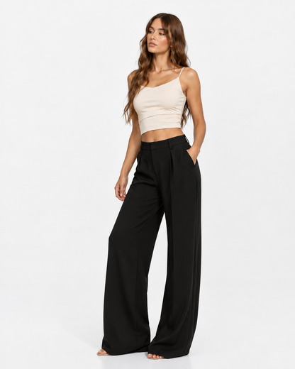 Women's High-Waisted Wide-Leg Trousers