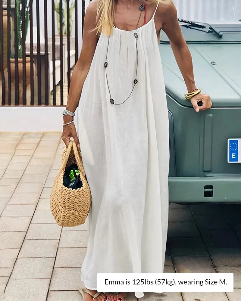 Solid Color Backless Cami Dress