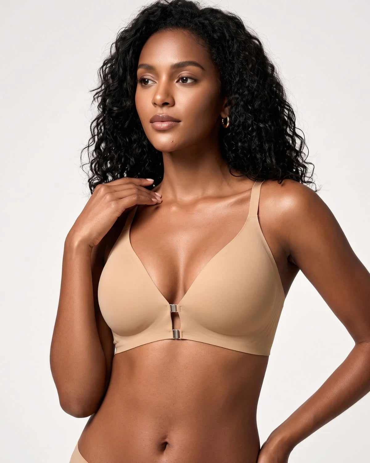Front Closure Wireless Support Racerback Bra