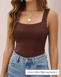 Curvvvy™ Women’s U-Neck Shapewear Tank with Built-In Bra