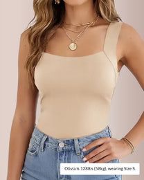 Curvvvy™ Women’s U-Neck Shapewear Tank with Built-In Bra