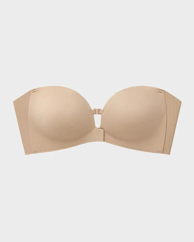 Front-Closure Strapless Push-Up Bra