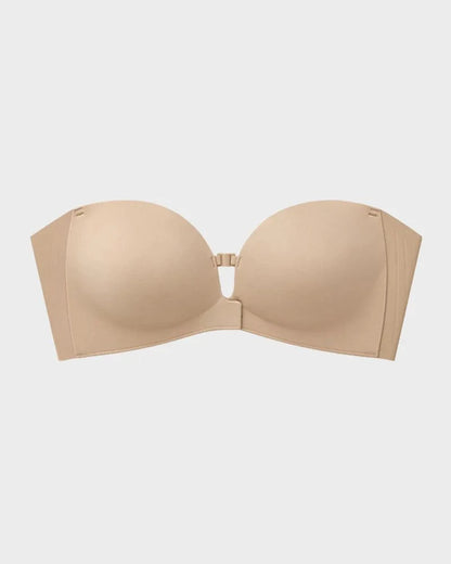 Front-Closure Strapless Push-Up Bra
