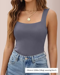 Curvvvy™ Women’s U-Neck Shapewear Tank with Built-In Bra