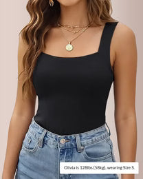 Curvvvy™ Women’s U-Neck Shapewear Tank with Built-In Bra