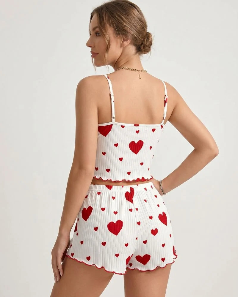 Sweetheart Ribbed Cami & Shorts PJ Set