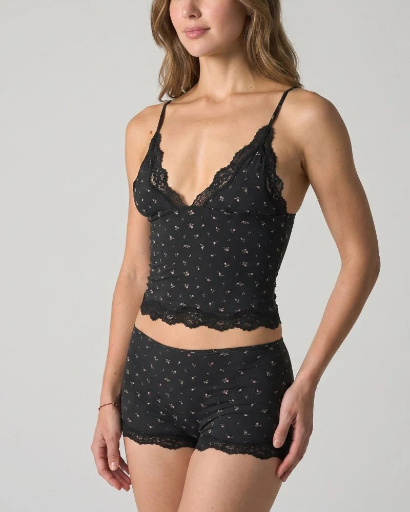 Lace Trim Cami And Short Set