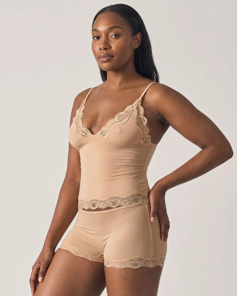Lace Trim Cami And Short Set