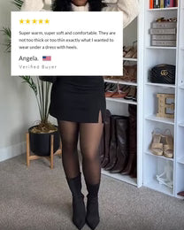 Curvvvy™ Semi-Sheer Single Seam Fleece Lined Tights