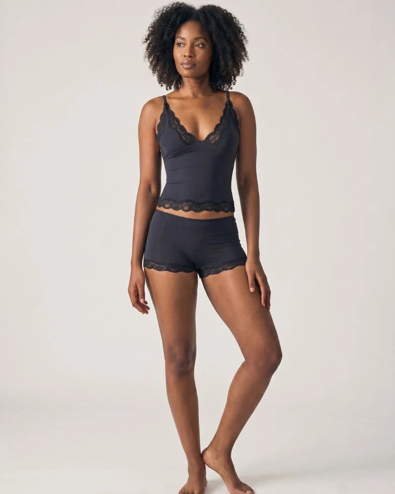 Lace Trim Cami And Short Set