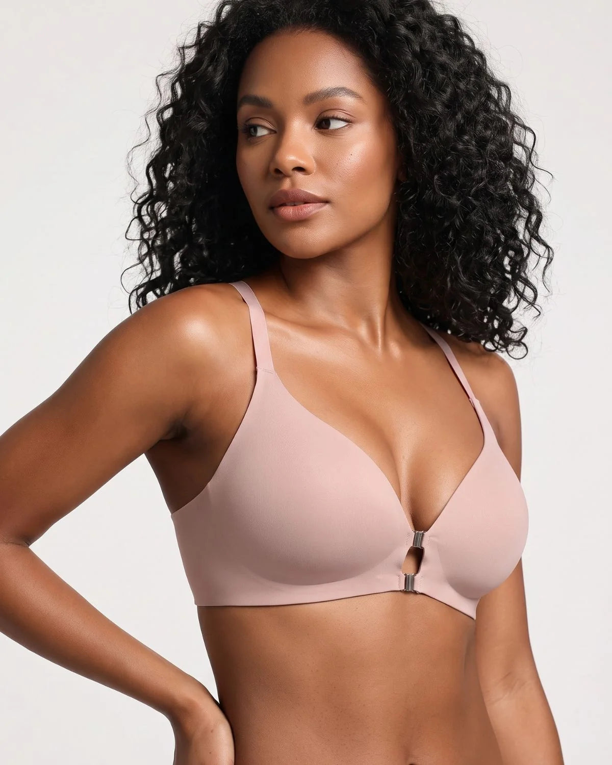 Seamless Front-Closure Wire-Free Racerback Bra