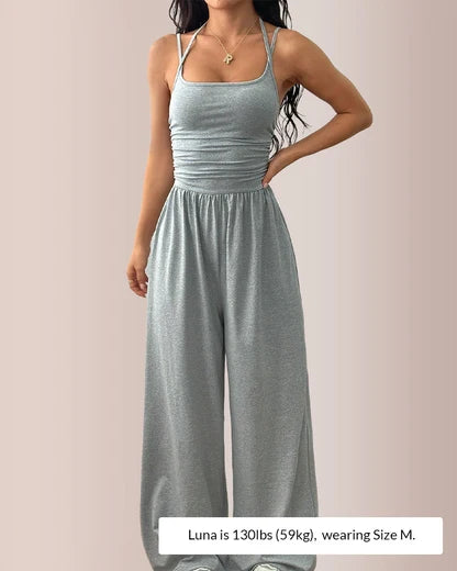 Curvvvy™ Women's Sleeveless Halter Jumpsuit