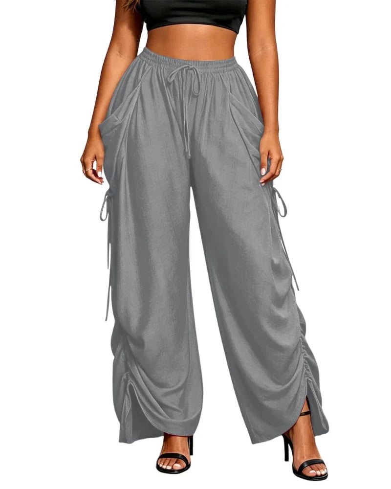 High-Waist Drawstring Harem Pants