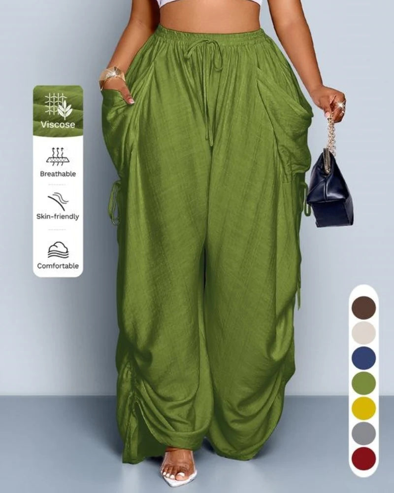 High-Waist Drawstring Harem Pants