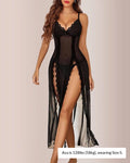 Curvvvy™ BlossomLace – Romantic Mesh Side-Split Nightdress