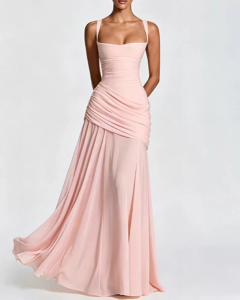 Elysian Ruched Maxi Slip Dress