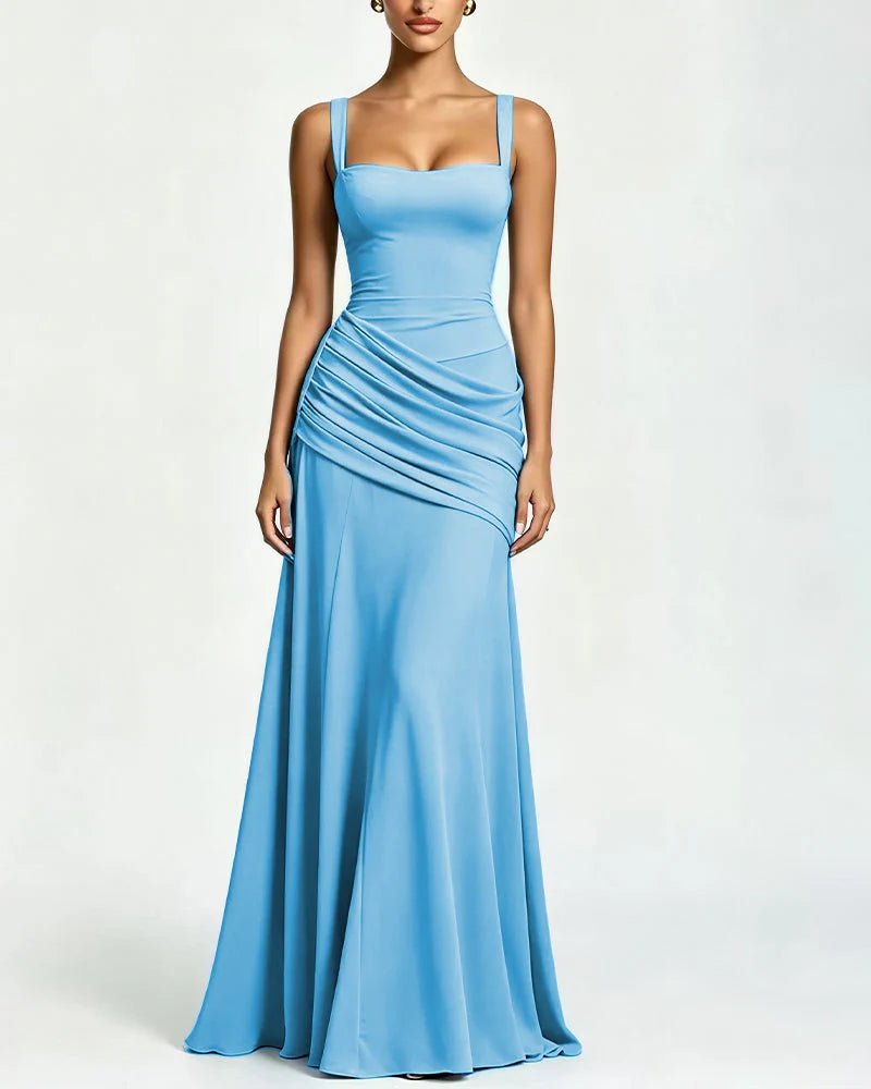 Elysian Ruched Maxi Slip Dress