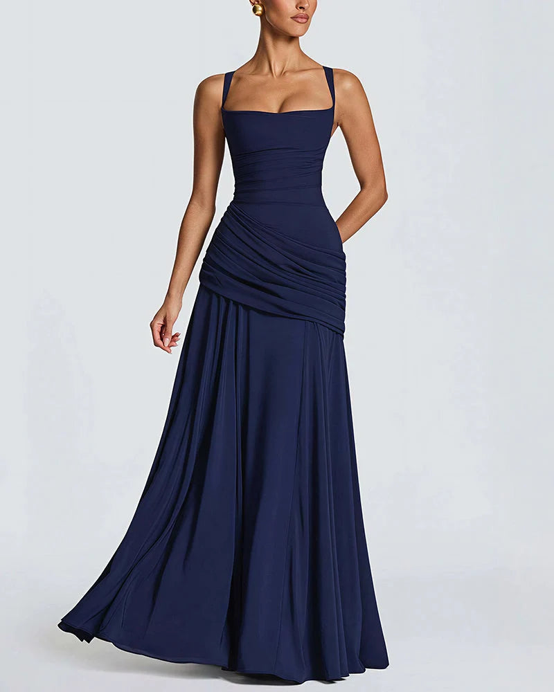 Elysian Ruched Maxi Slip Dress