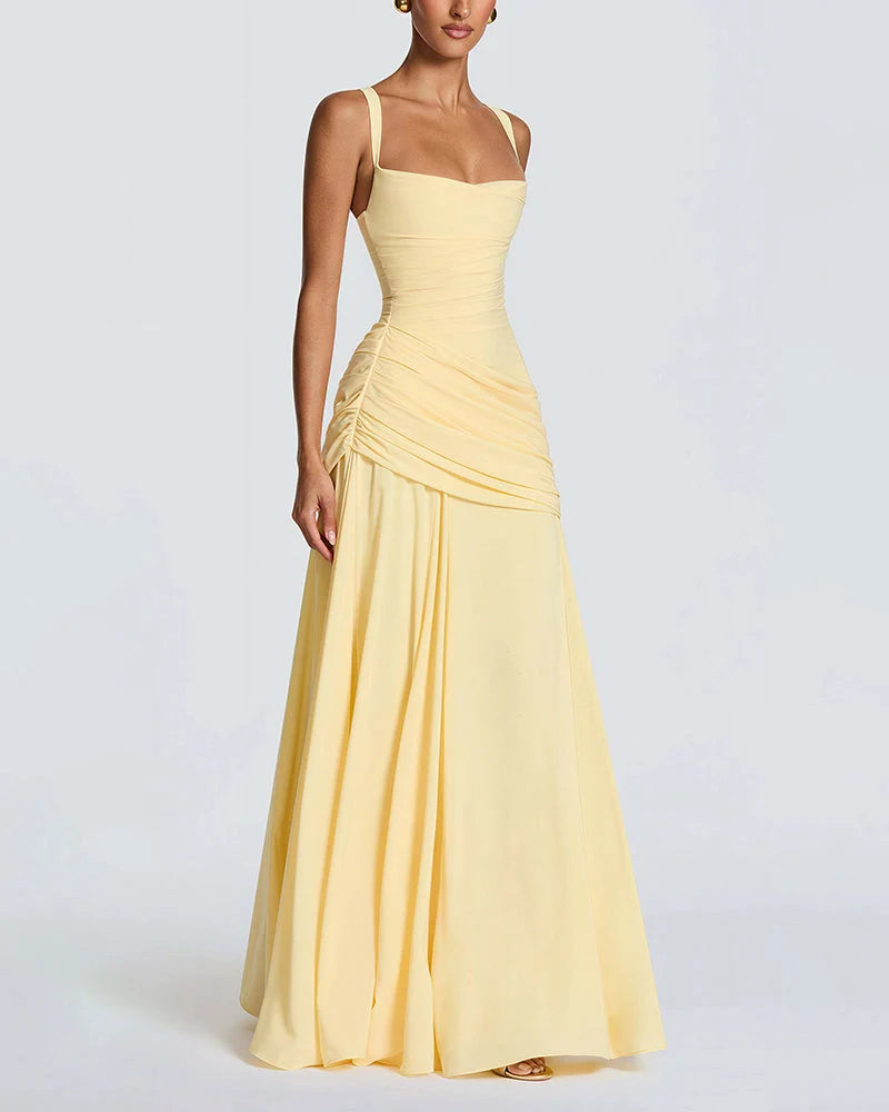 Elysian Ruched Maxi Slip Dress