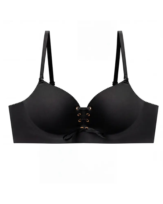 Wireless Push-Up Bra with Adjustable Front Drawstring