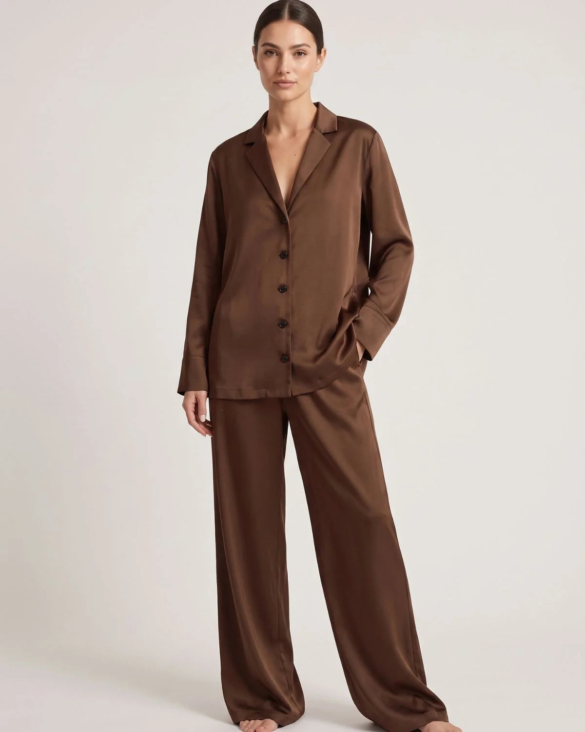 Faux Ice Silk Pajama Set