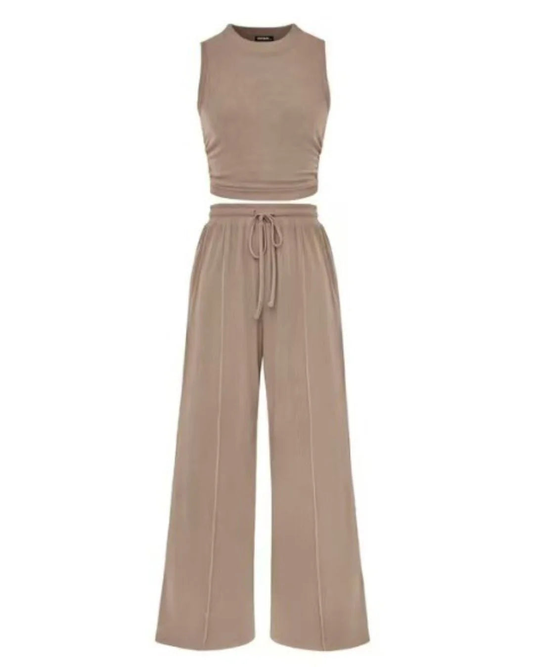 Sleeveless Knit Wide-Leg Lounge Set