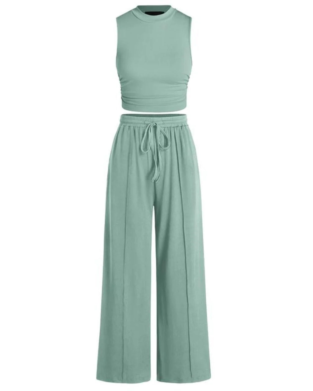 Sleeveless Knit Wide-Leg Lounge Set