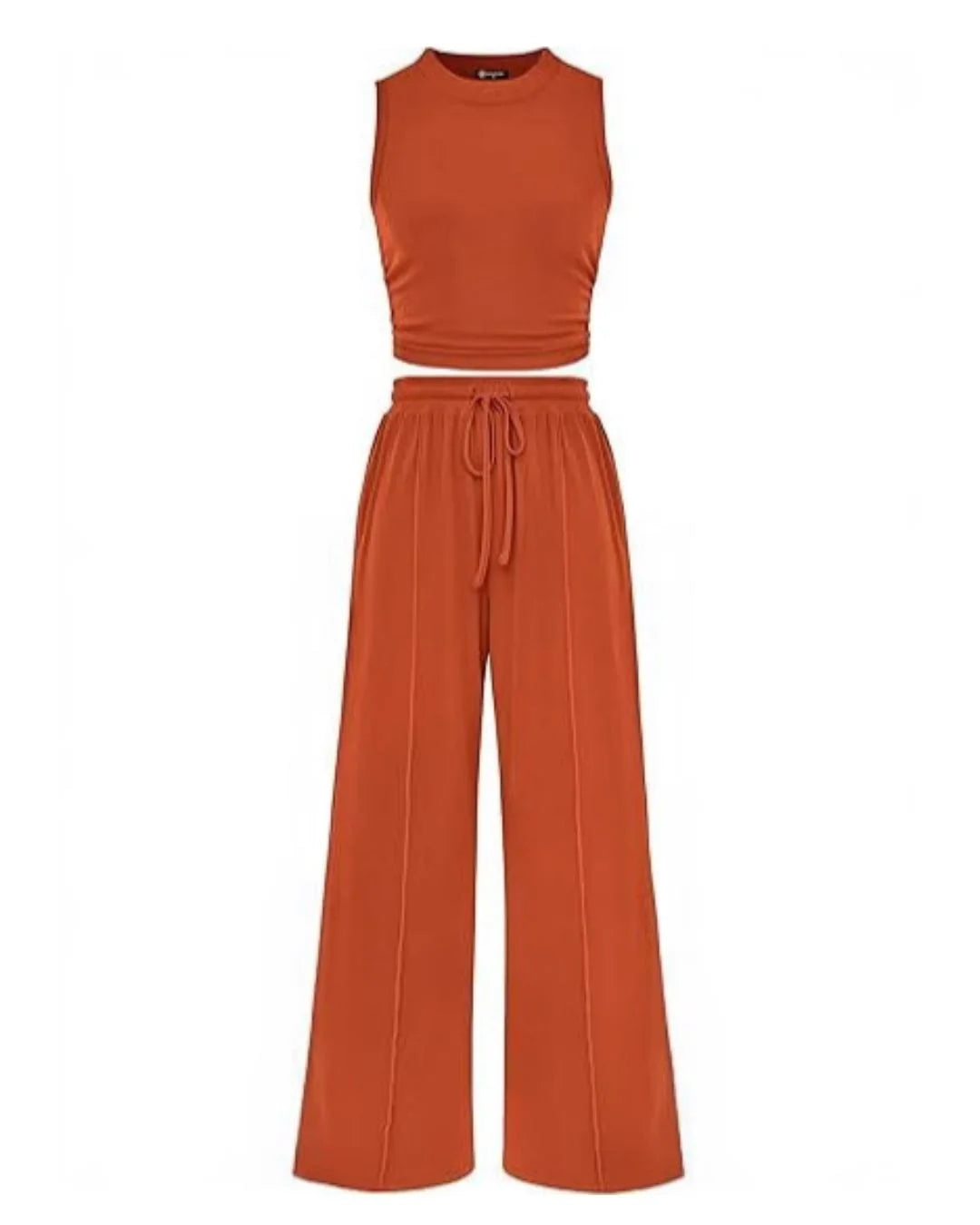 Sleeveless Knit Wide-Leg Lounge Set