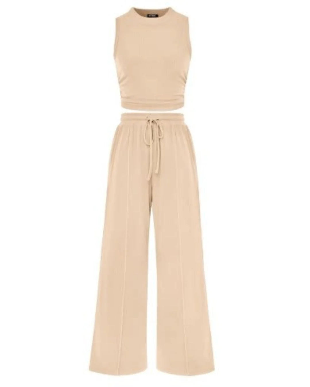 Sleeveless Knit Wide-Leg Lounge Set