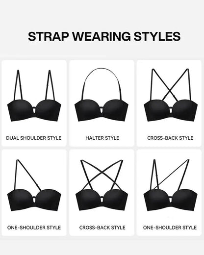 Front-Closure Strapless Push-Up Bra