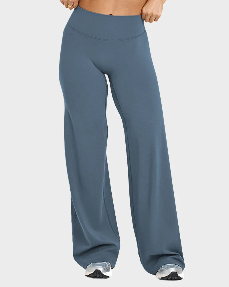 High-Waisted Elastic Wide-Leg Lounge Yoga Pants
