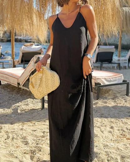Backless Spaghetti Strap Maxi Dress