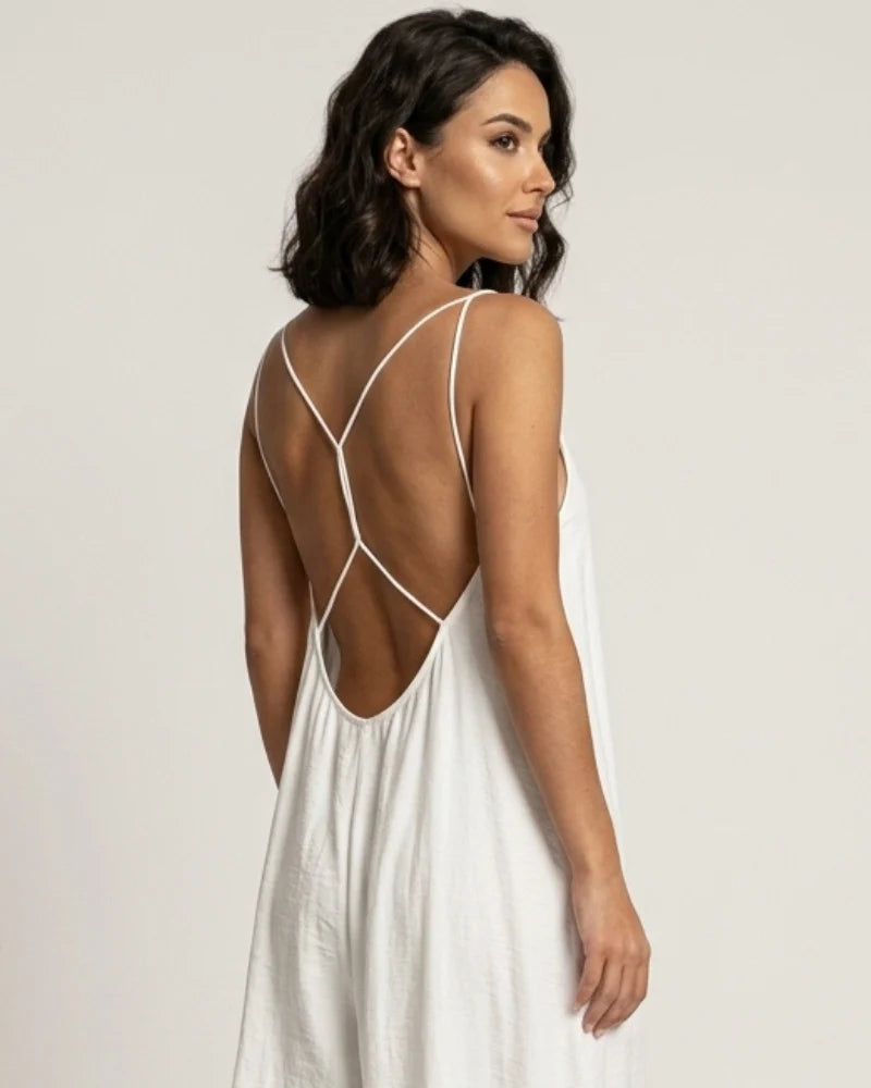 Backless Spaghetti Strap Maxi Dress