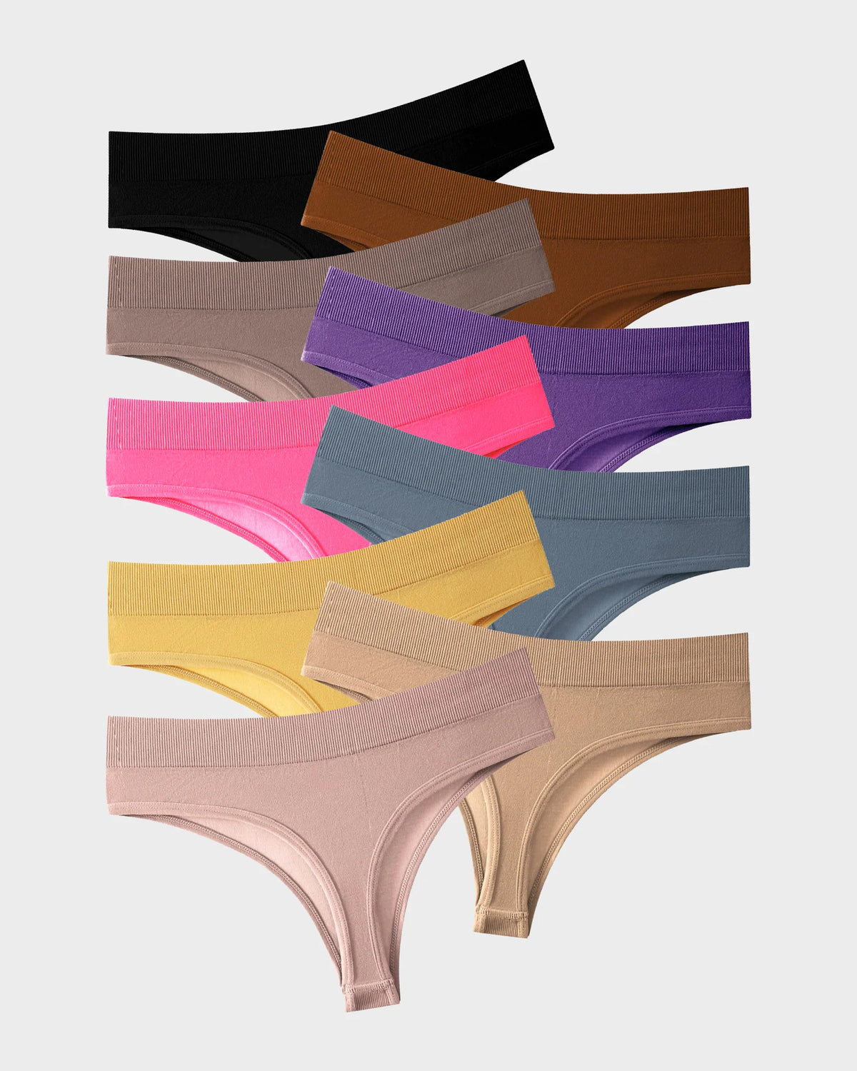 Everyday Seamless Thong Panties – 9 Pack
