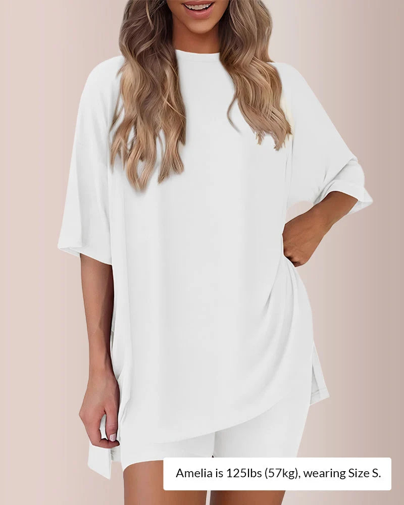 Casual Oversized 2-Piece Split Hem Lounge Set