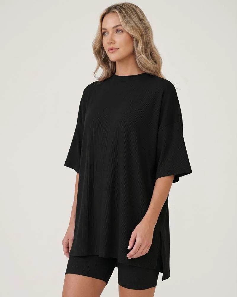 Casual Oversized 2-Piece Split Hem Lounge Set