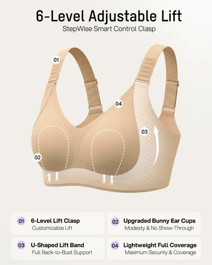Piano Clasp 6-Level Adjustable Wireless Minimizer Bra