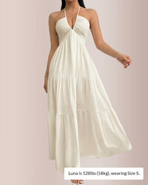 Curvvvy™ Halter Neck Tiered Maxi Dress