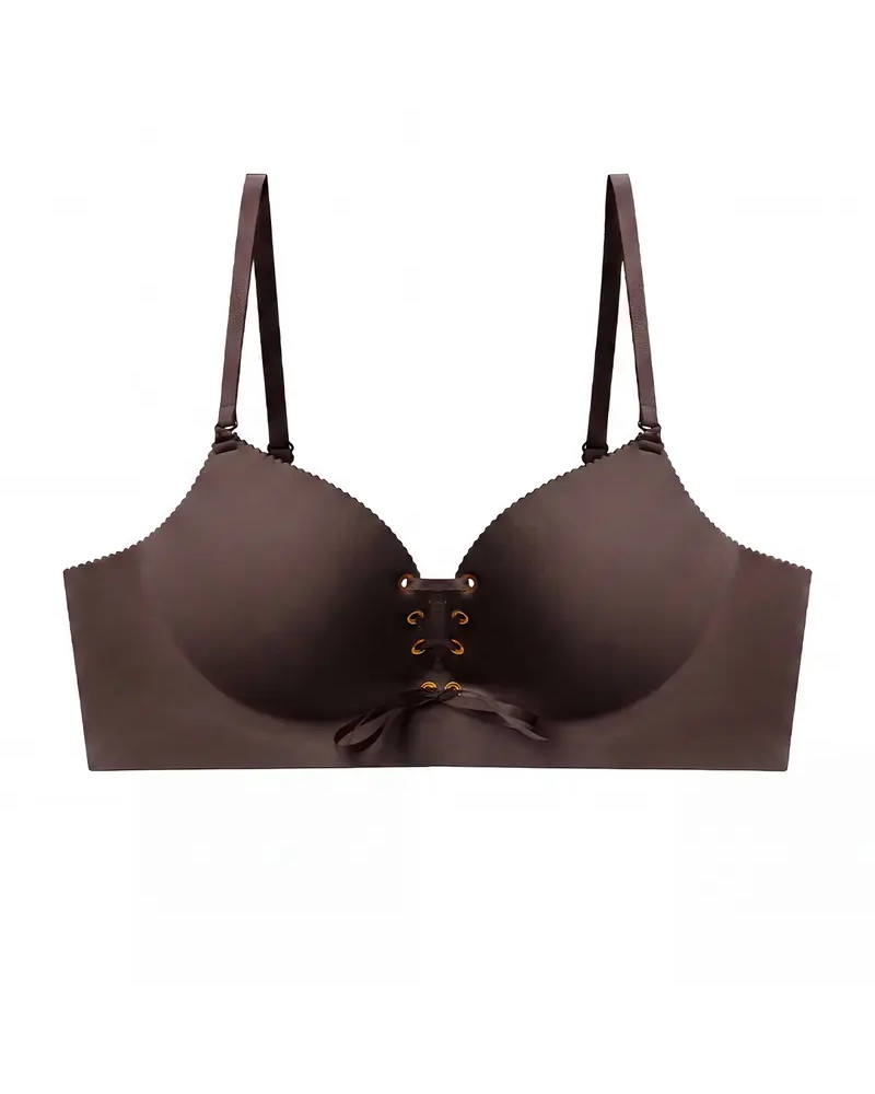 Wireless Push-Up Bra with Adjustable Front Drawstring
