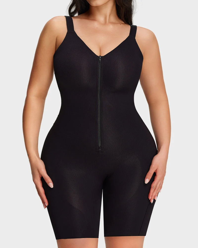 Zip-Front Tummy Control Shapewear Bodysui