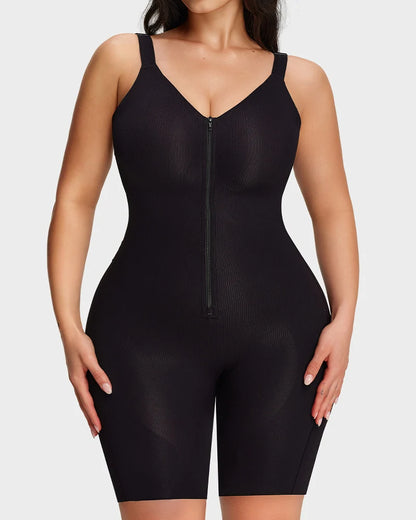 Zip-Front Tummy Control Shapewear Bodysui