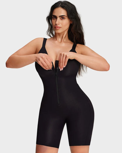 Zip-Front Tummy Control Shapewear Bodysui