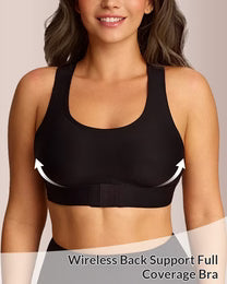 Curvvvy™ Front Closure Cross-Back Wireless Back-Support Bra