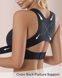 Curvvvy™ Front Closure Cross-Back Wireless Back-Support Bra