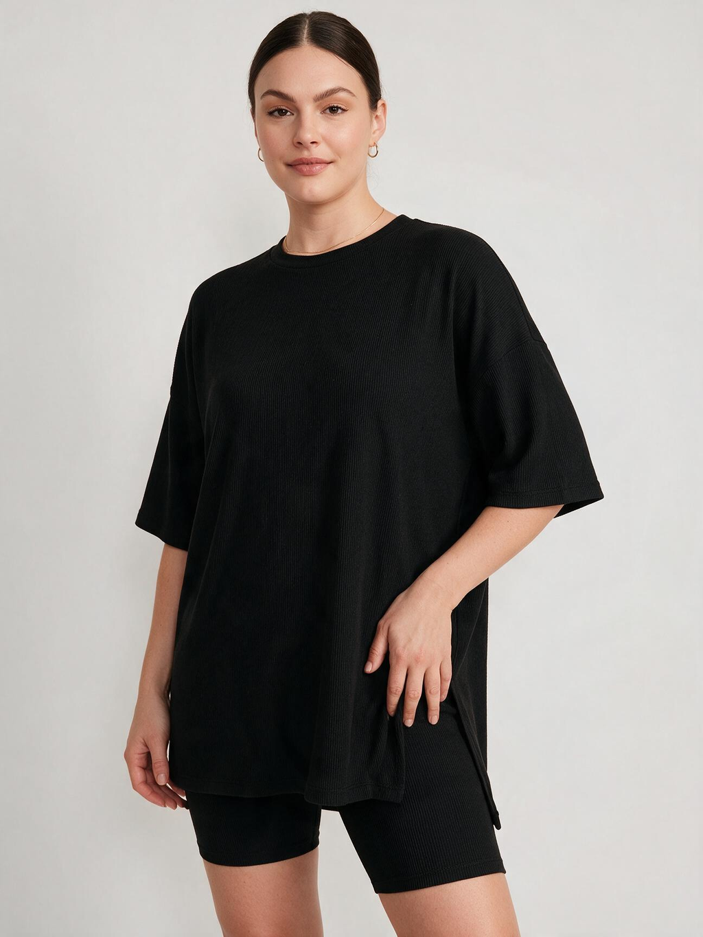 Casual Oversized 2-Piece Split Hem Lounge Set