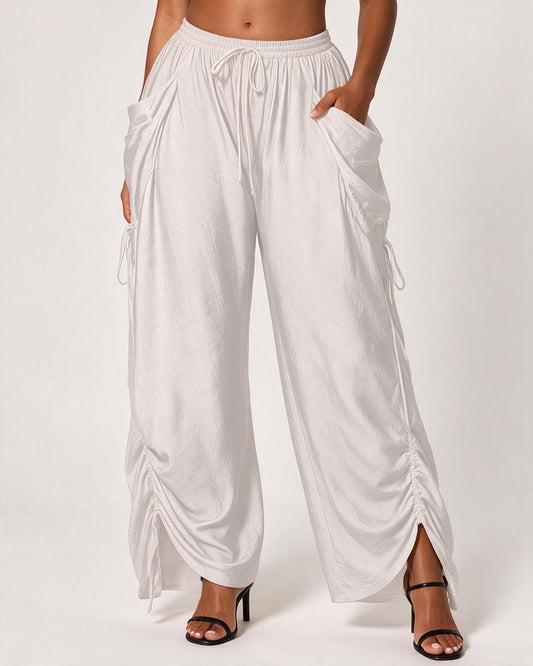 High-Waist Drawstring Harem Pants