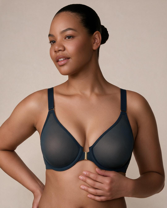 Front Closure Mesh Underwire Support Bra