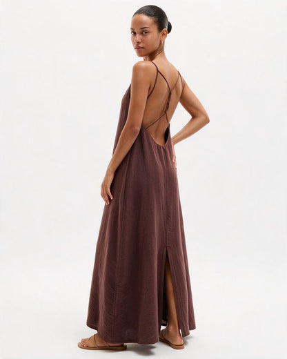 Backless Spaghetti Strap Maxi Dress