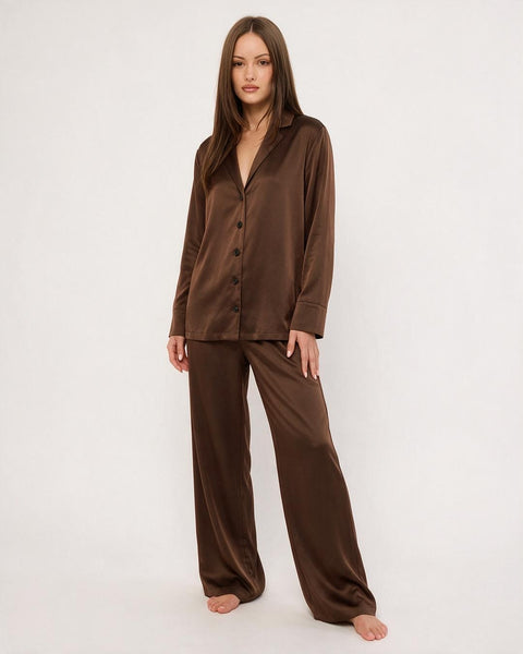 Cool-Touch Silky Long Sleeve Pajama Set